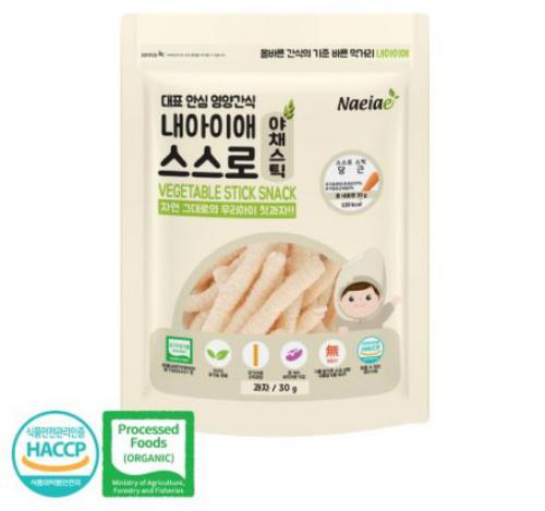 Bánh que hữu cơ gạo lức cà rốt Naeiae Hàn Quốc