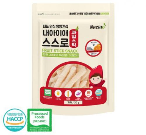 Bánh que trái cây hữu cơ vị gạo lức quýt Naeiae Hàn Quốc
