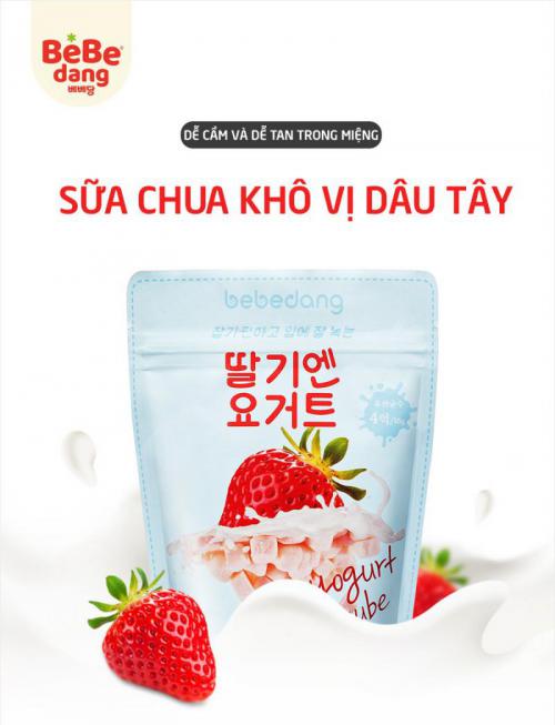 Sữa chua khô vị dâu Bebedang Hàn Quốc