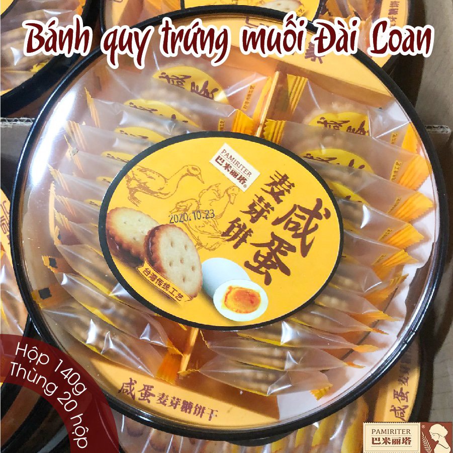 Bánh trứng muối 140gr thùng 18 hộp Đài Loan