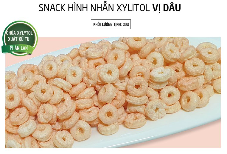 Snack hình nhẫn XYLITOL vị dâu Naeiae Hàn Quốc