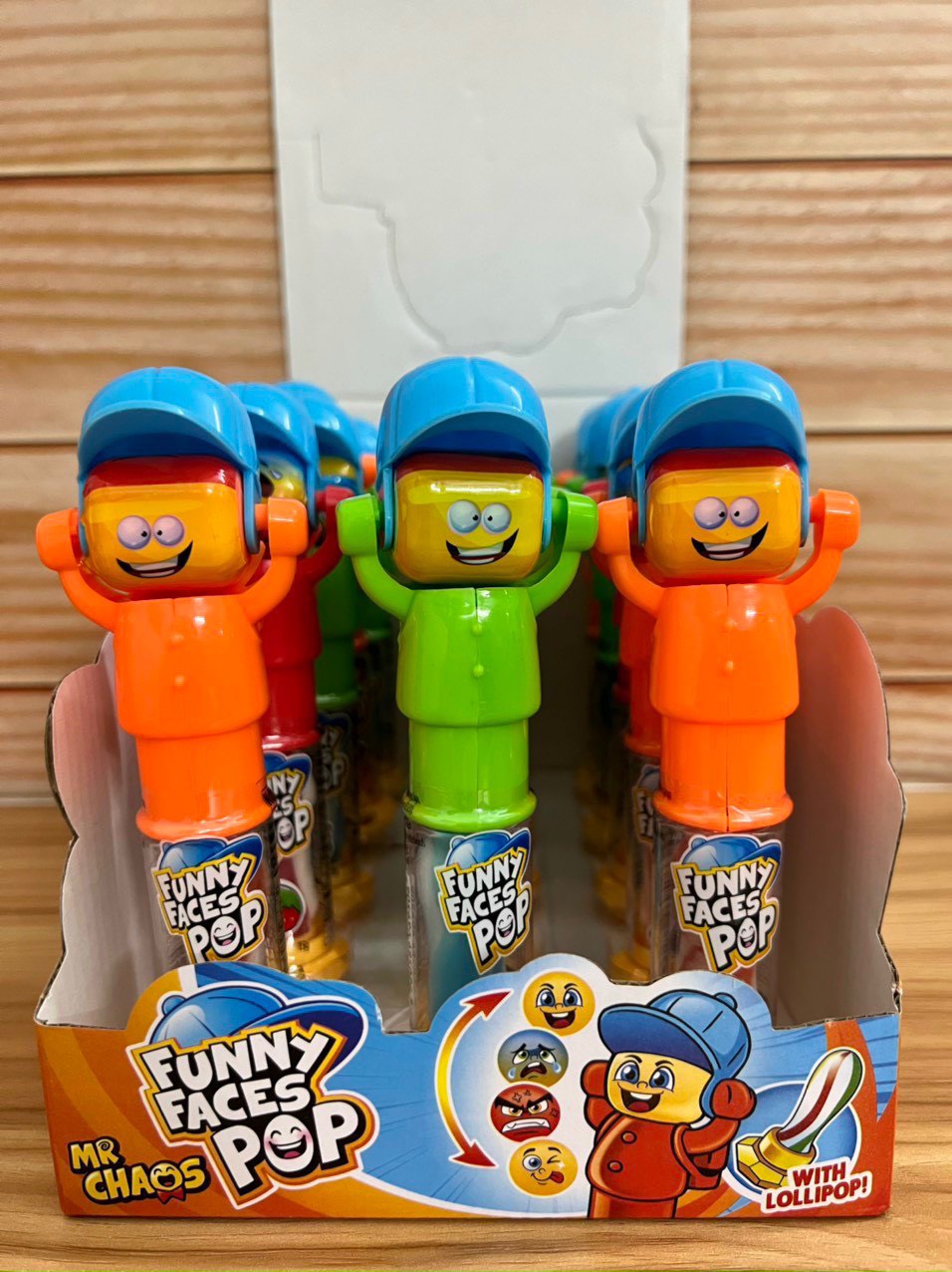 Kẹo đồ chơi Châu Âu funny faces pop