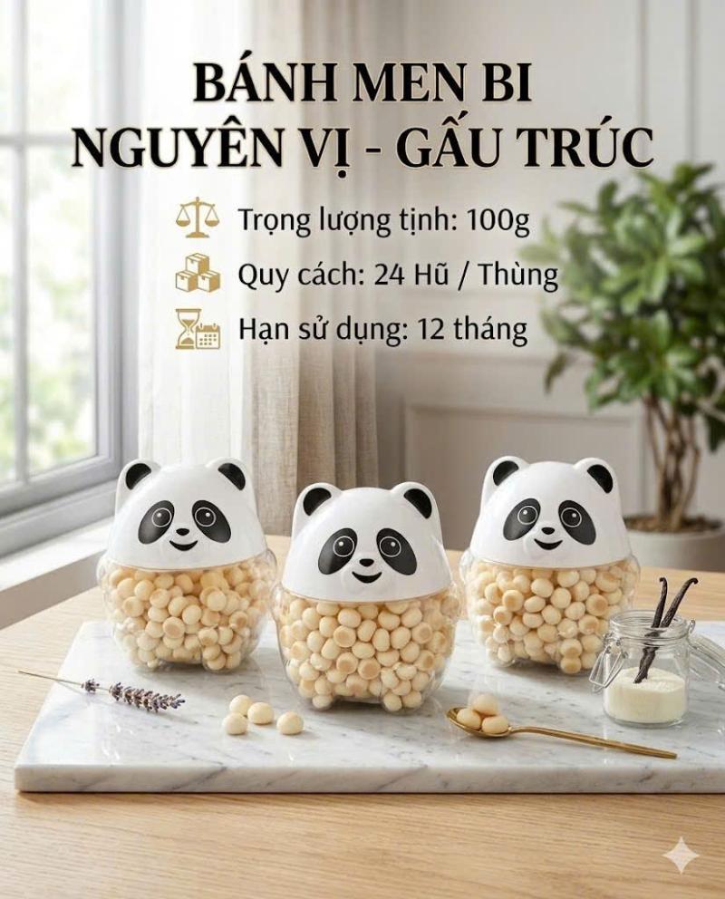 Bánh men bi nguyên vị Gấu Trúc