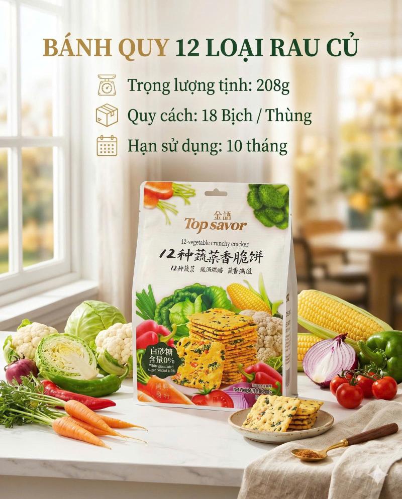Bánh quy 12 loại rau củ 208g