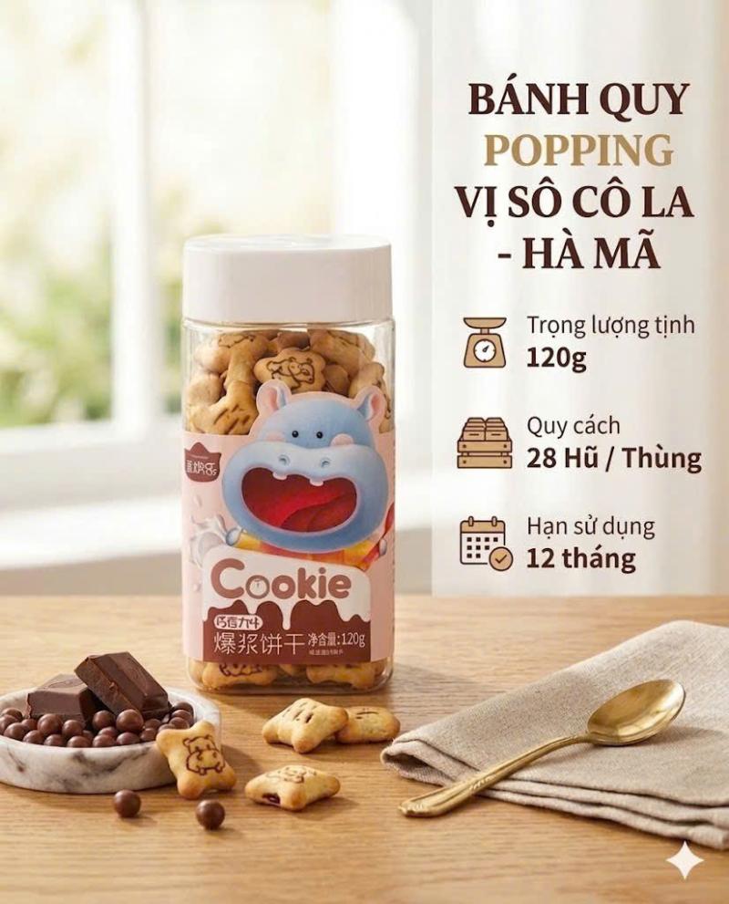 Bánh quy Popping vị sô cô la Hà Mã