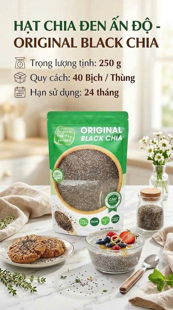 Hạt chia đen ẤN ĐỘ ORIGINAL BLACK CHIA 250G