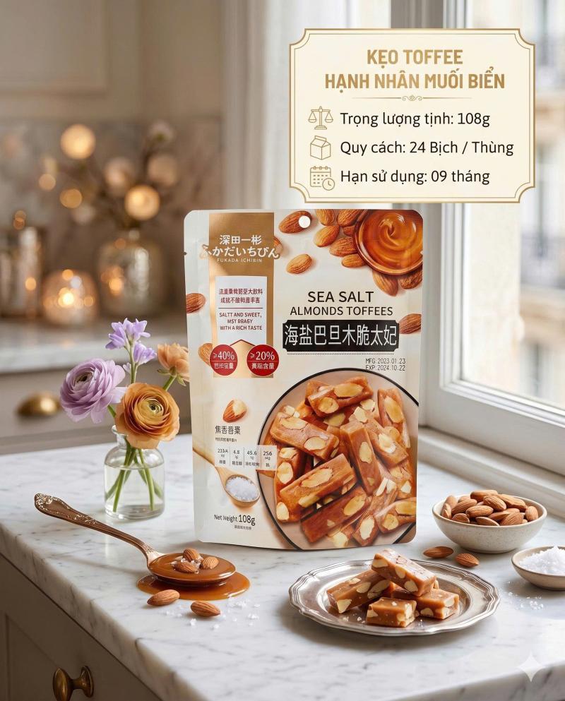Kẹo TOFFEE hạnh nhân muối biển