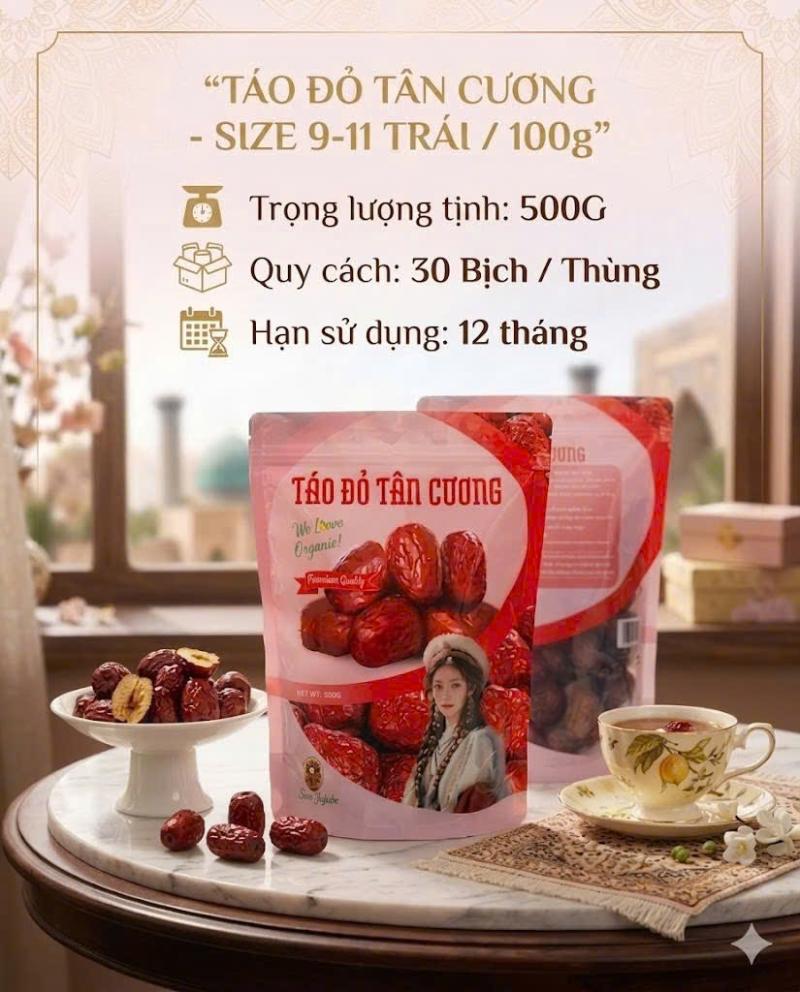 Táo đỏ Tân Cương size 9 đến 11 trái 100G