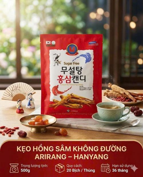 Kẹo hồng sâm không đường ARIRANG HANYANG