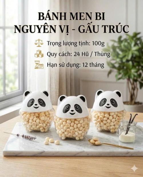 Bánh men bi nguyên vị Gấu Trúc