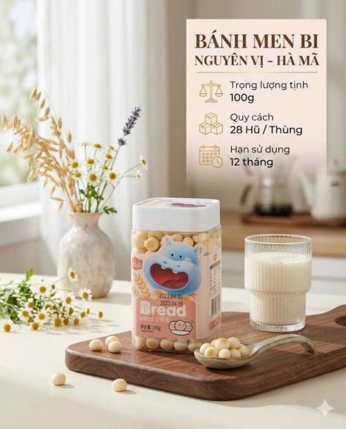 Bánh men bi nguyên vị Hà Mã