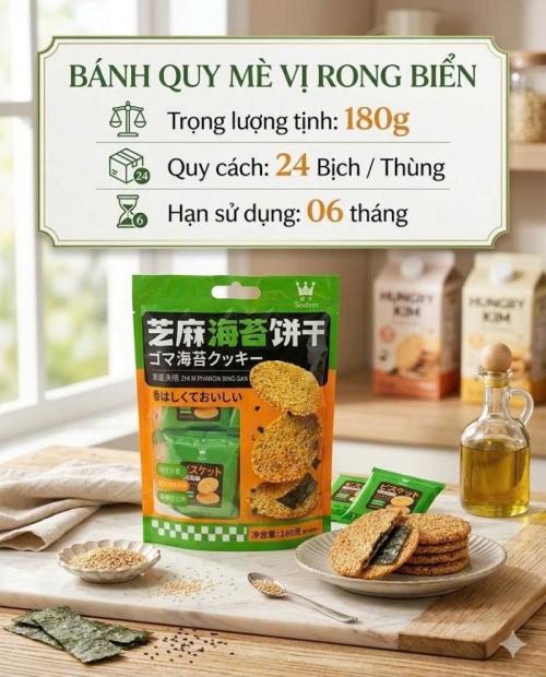 Bánh quy mè vị rong biển 180g