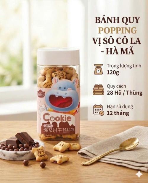 Bánh quy Popping vị sô cô la Hà Mã