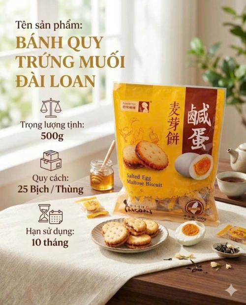 Bánh quy trứng muối Đài Loan 500G