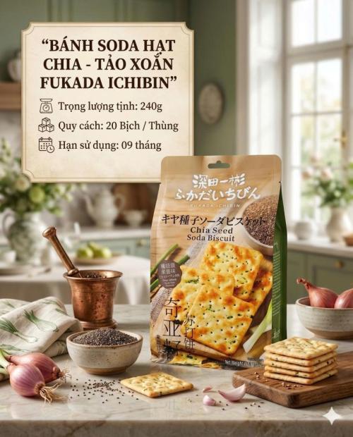 Bánh Soda hạt chia tảo xoắn FUKADA ICHIBIN