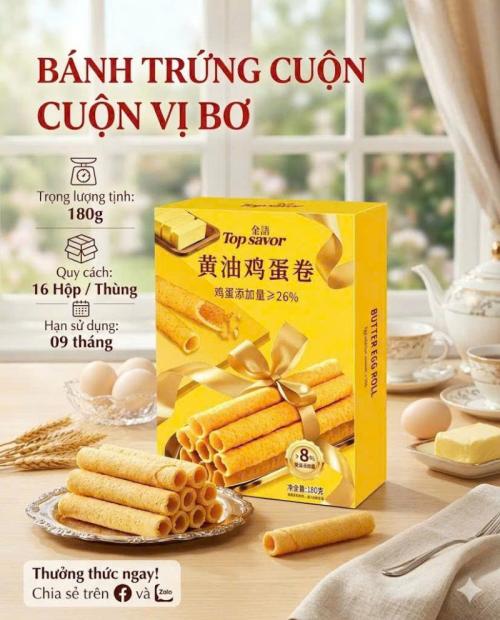 Bánh trứng cuộn vị bơ 180g