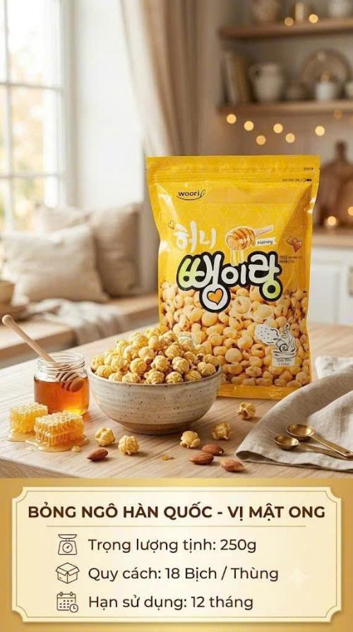 Bỏng ngô Hàn Quốc vị mật ong