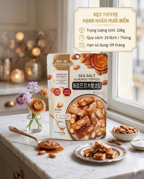 Kẹo TOFFEE hạnh nhân muối biển