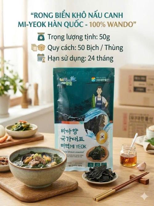Rong biển khô nấu canh MI YEOK Hàn Quốc